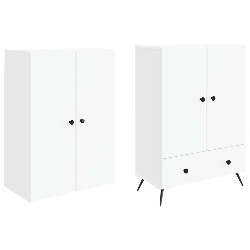 Cabinet Set 2 pcs White Engineered Wood