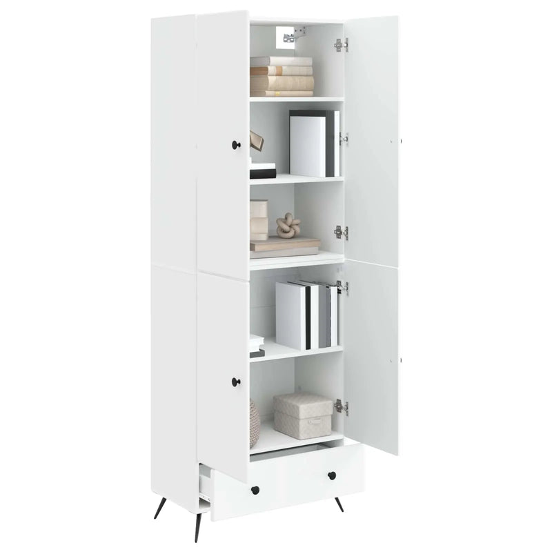 Cabinet Set 2 pcs White Engineered Wood