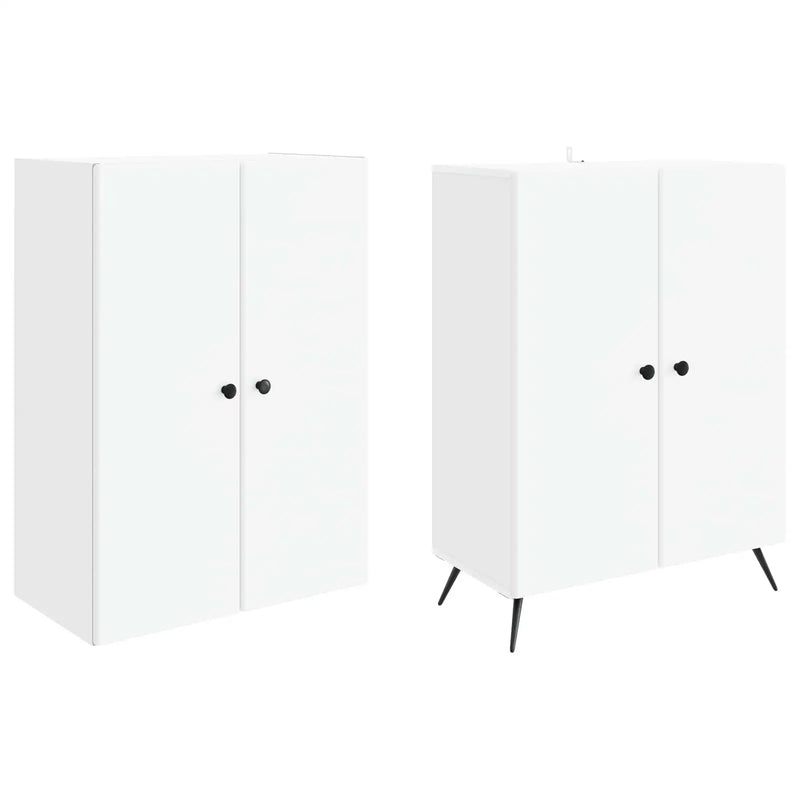 Cabinet Set 2 pcs White Engineered Wood