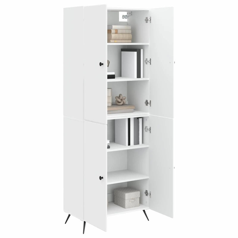 Cabinet Set 2 pcs White Engineered Wood