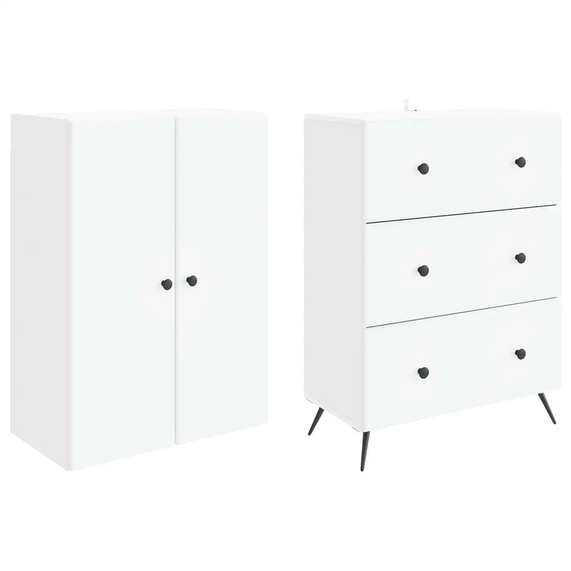 Cabinet Set 2 pcs White 66 x 34.5 x 90 cm Engineered Wood