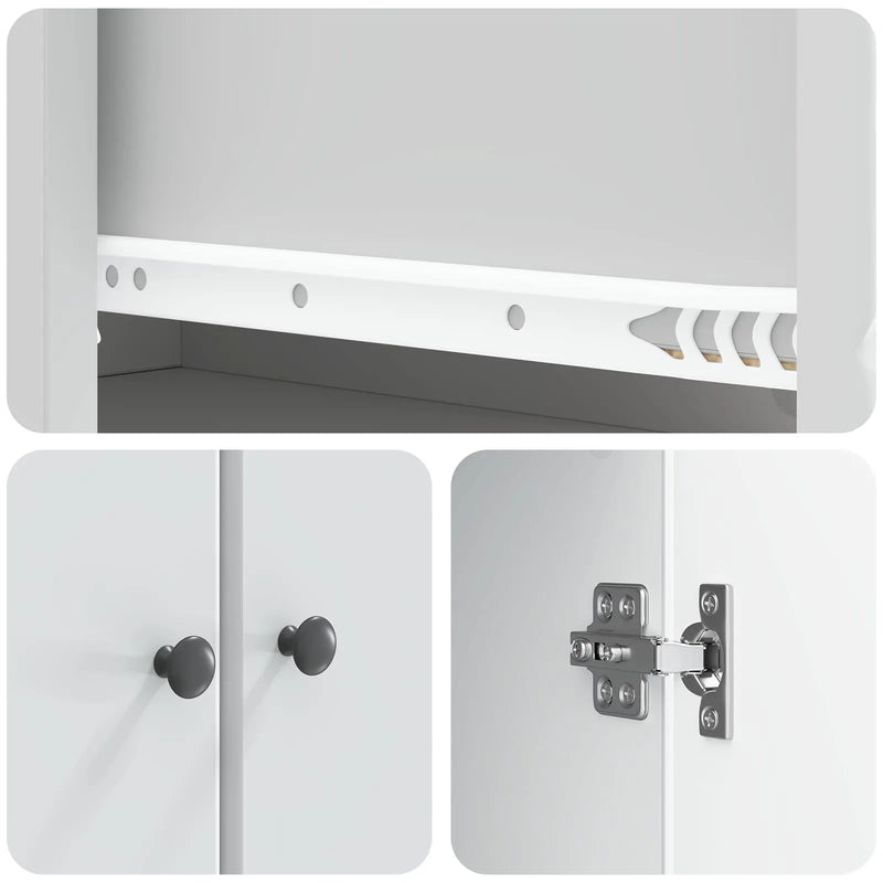 Cabinet Set 2 pcs White 34.5 x 34.5 x 90 cm Engineered Wood