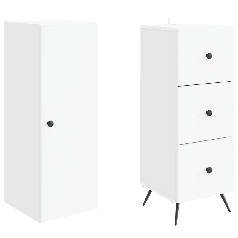 Cabinet Set 2 pcs White 34.5 x 34.5 x 90 cm Engineered Wood
