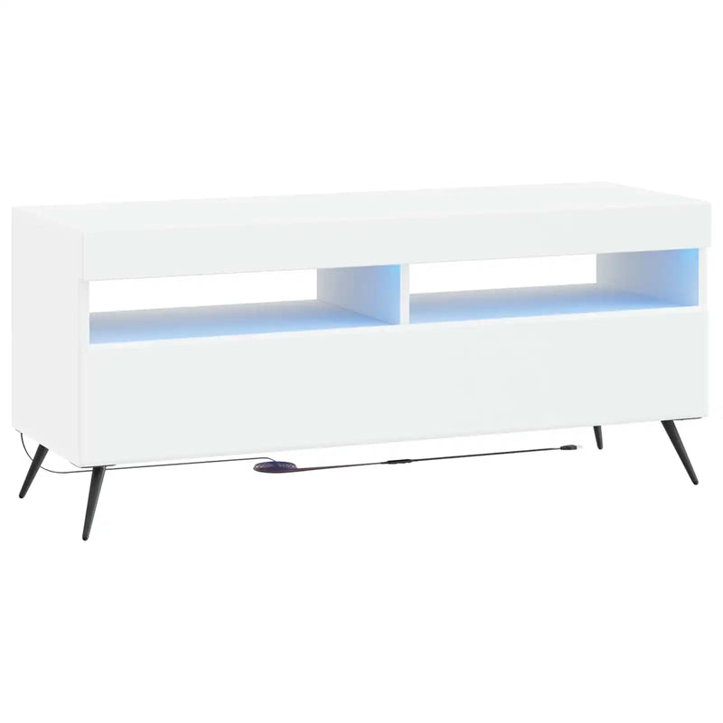 5 Piece LED TV Cabinet White Engineered Wood