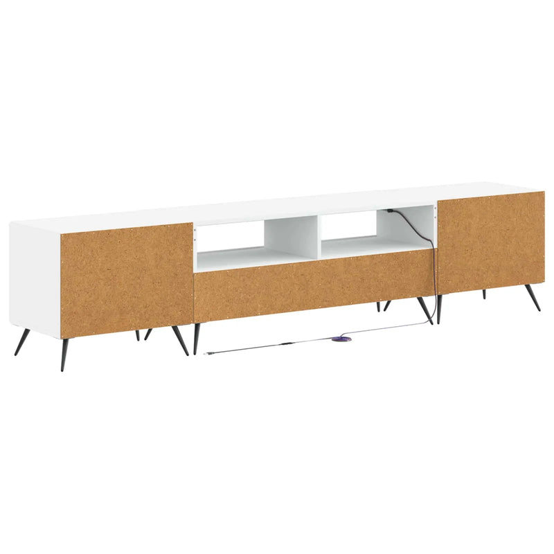 5 Piece LED TV Cabinet White Engineered Wood