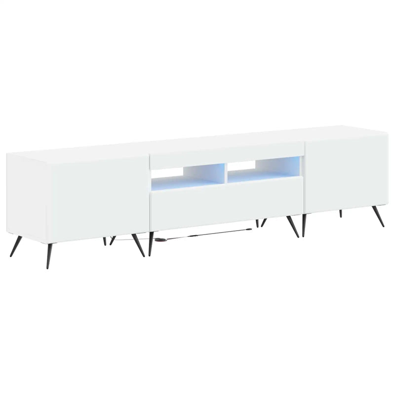 5 Piece LED TV Cabinet White Engineered Wood