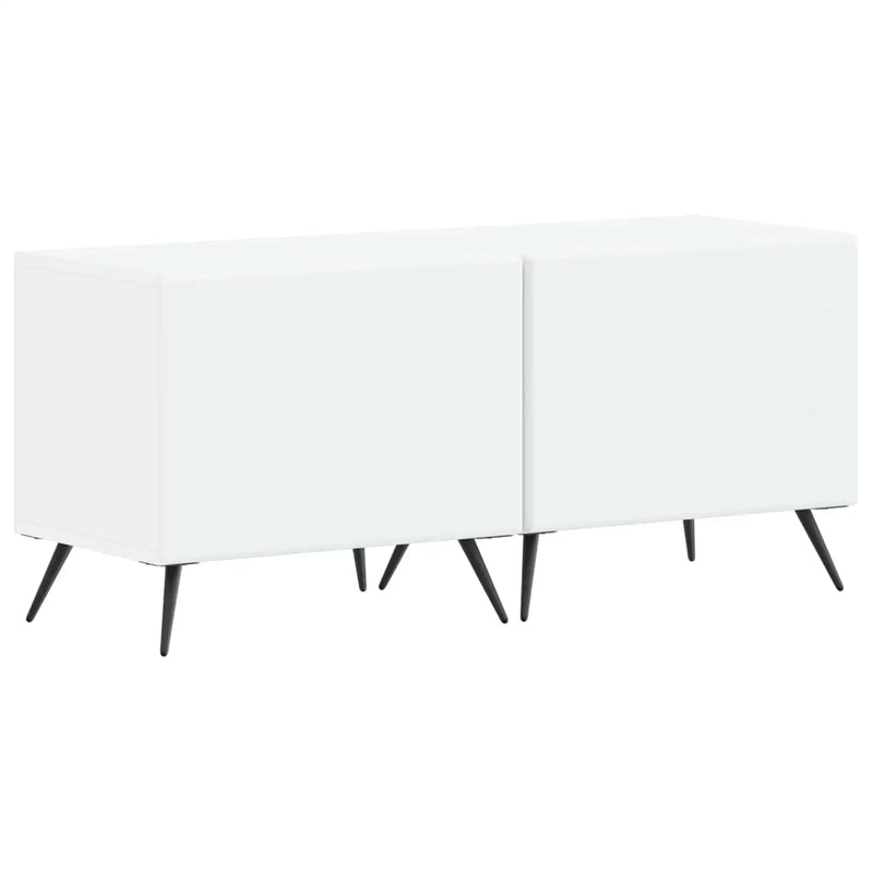5 Piece LED TV Cabinet White Engineered Wood