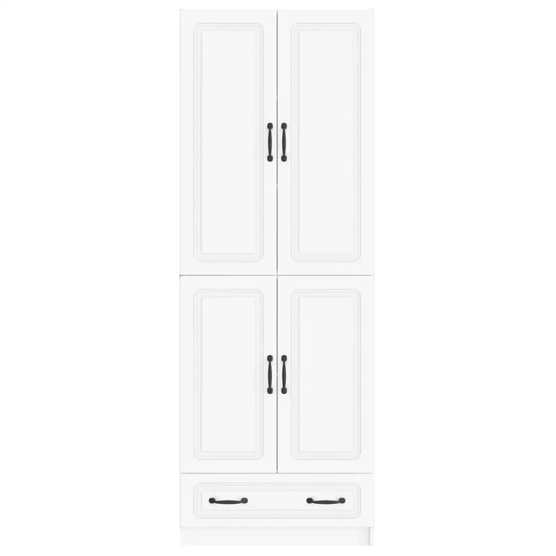 Cabinet Set 2 pcs White Engineered Wood
