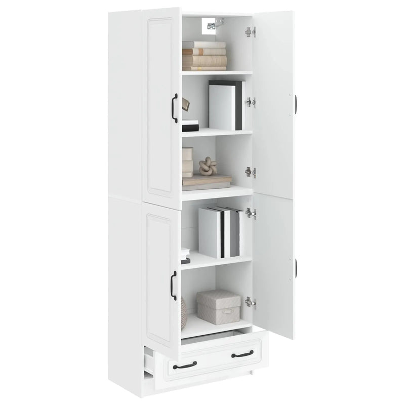 Cabinet Set 2 pcs White Engineered Wood