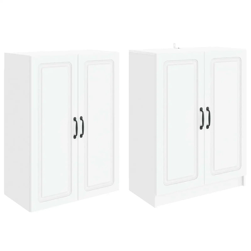 Cabinet Set 2 pcs White Engineered Wood