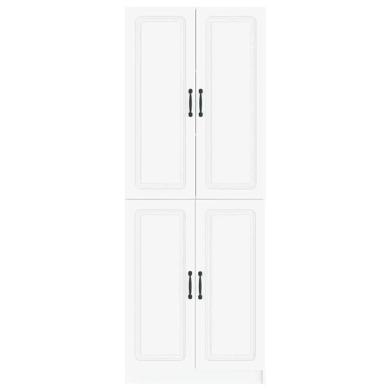 Cabinet Set 2 pcs White Engineered Wood