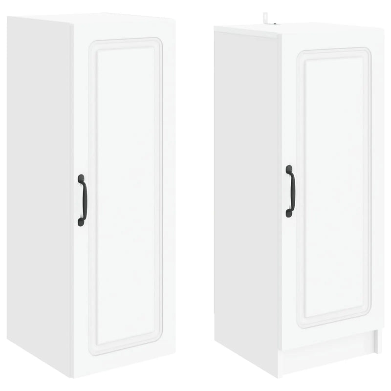Cabinet Set 2 pcs White Engineered Wood