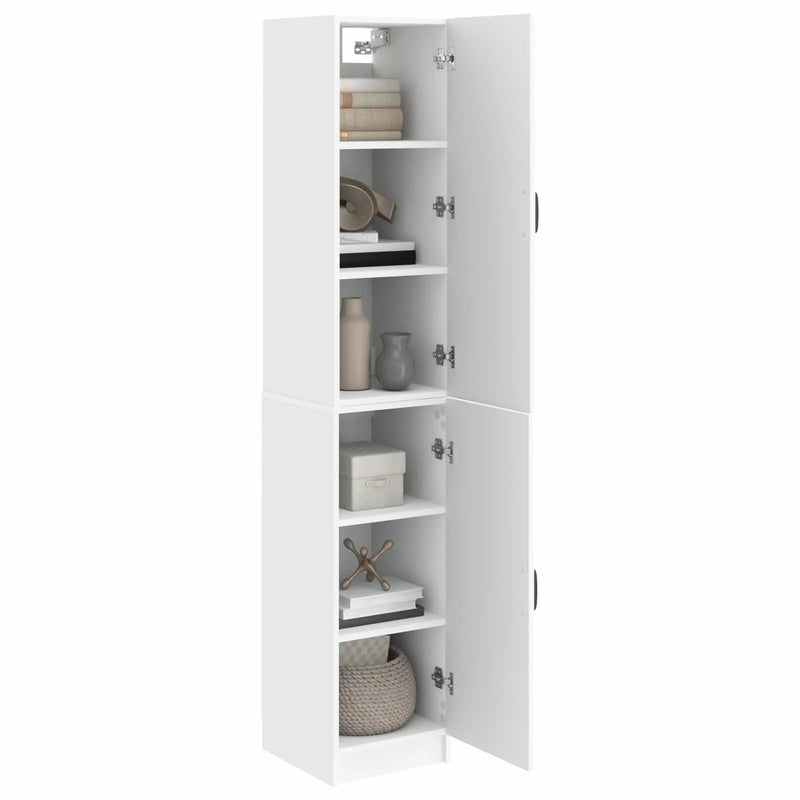 Cabinet Set 2 pcs White Engineered Wood