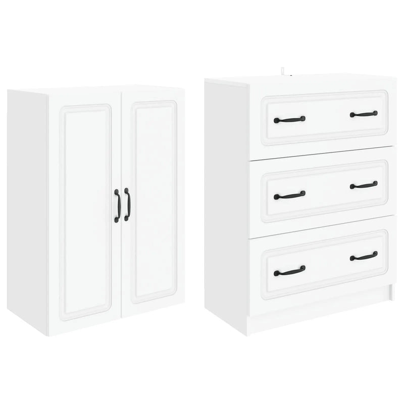 Cabinet Set 2 pcs White 66 x 34.5 x 87 cm Engineered Wood