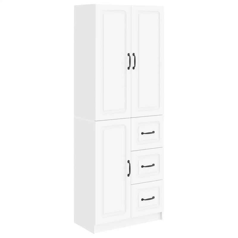 Cabinet Set 2 pcs White Engineered Wood