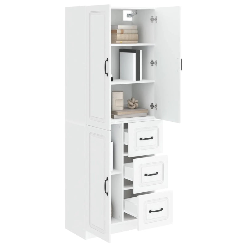 Cabinet Set 2 pcs White Engineered Wood