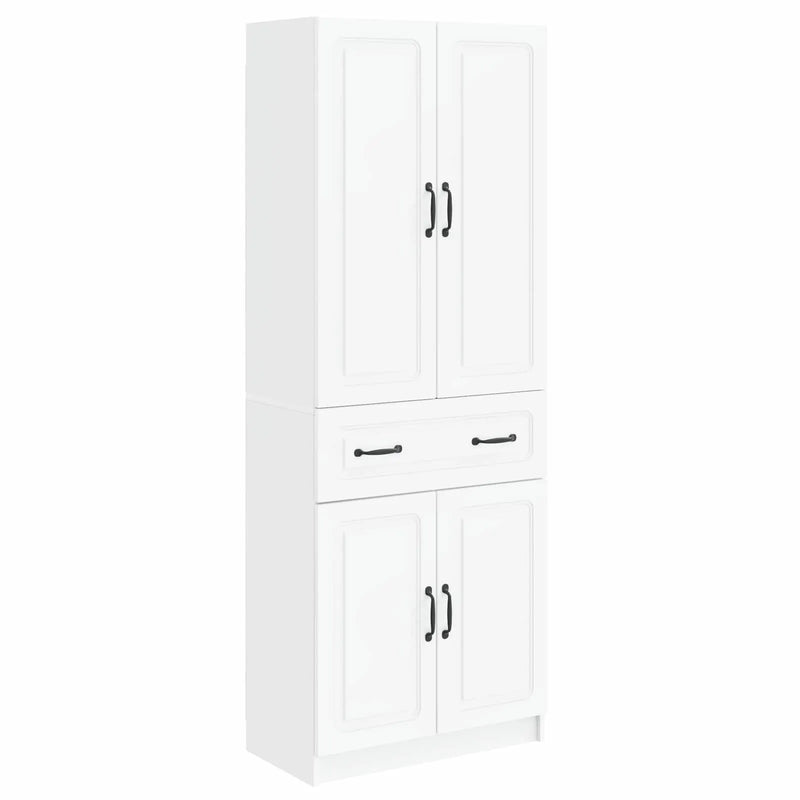 Cabinet Set 2 pcs White Engineered Wood