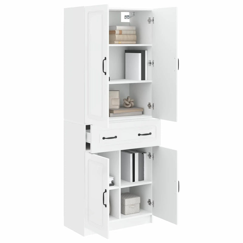 Cabinet Set 2 pcs White Engineered Wood