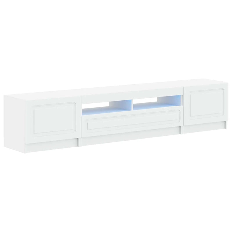 5 Piece LED TV Cabinet White Engineered Wood