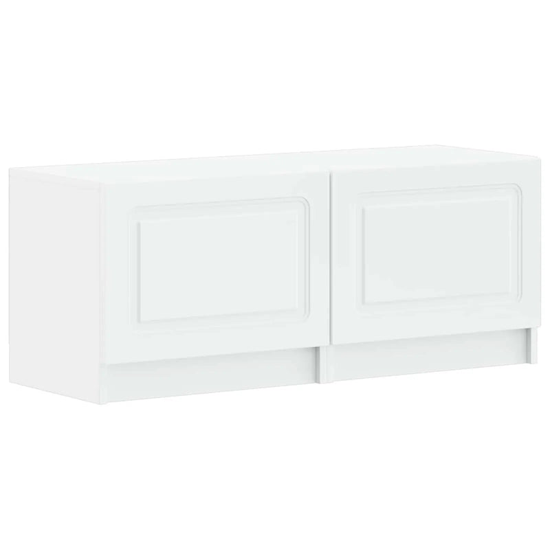 5 Piece LED TV Cabinet White Engineered Wood