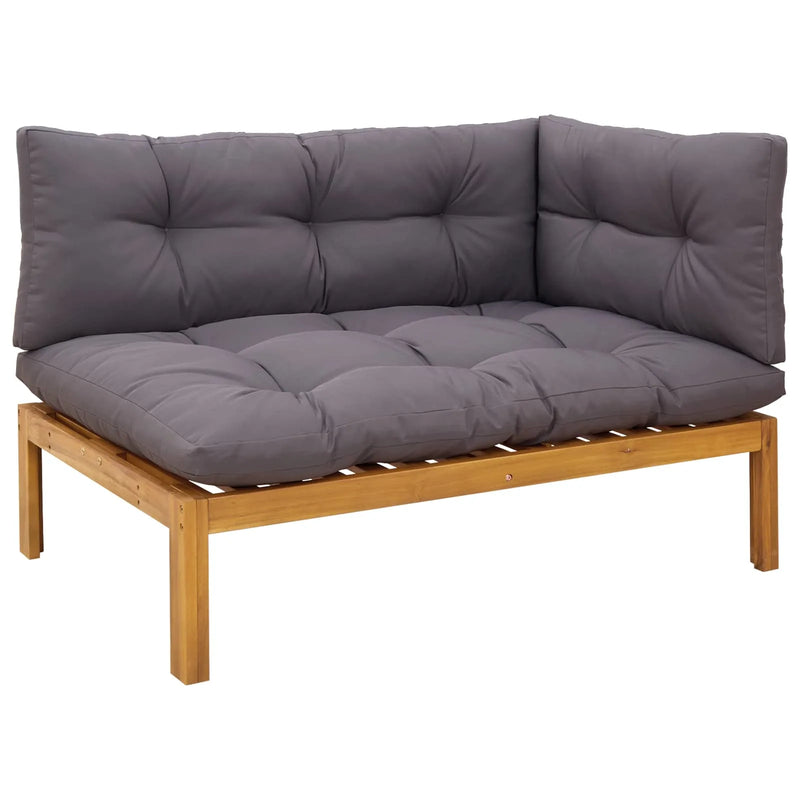 Corner Sofa Unit Natural and Dark Grey 132 x 92 x 82 cm