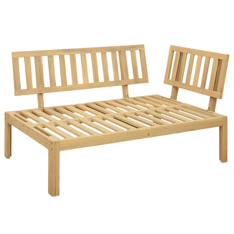 Corner Sofa Unit Light Acacia and Cream White 132 x 92 x 82 cm
