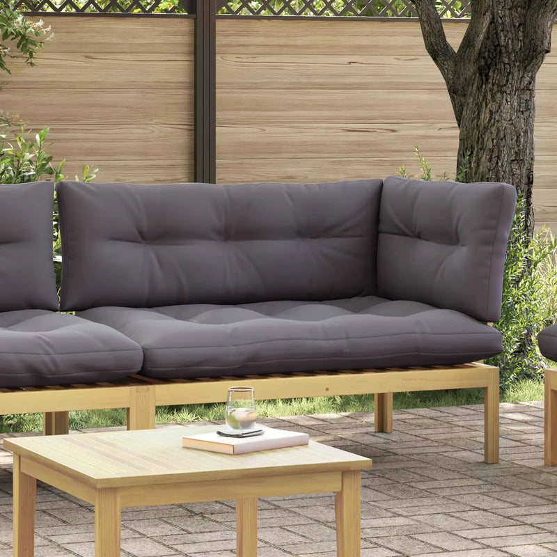 Corner Sofa Unit Light Acacia and Dark Grey 132 x 92 x 82 cm