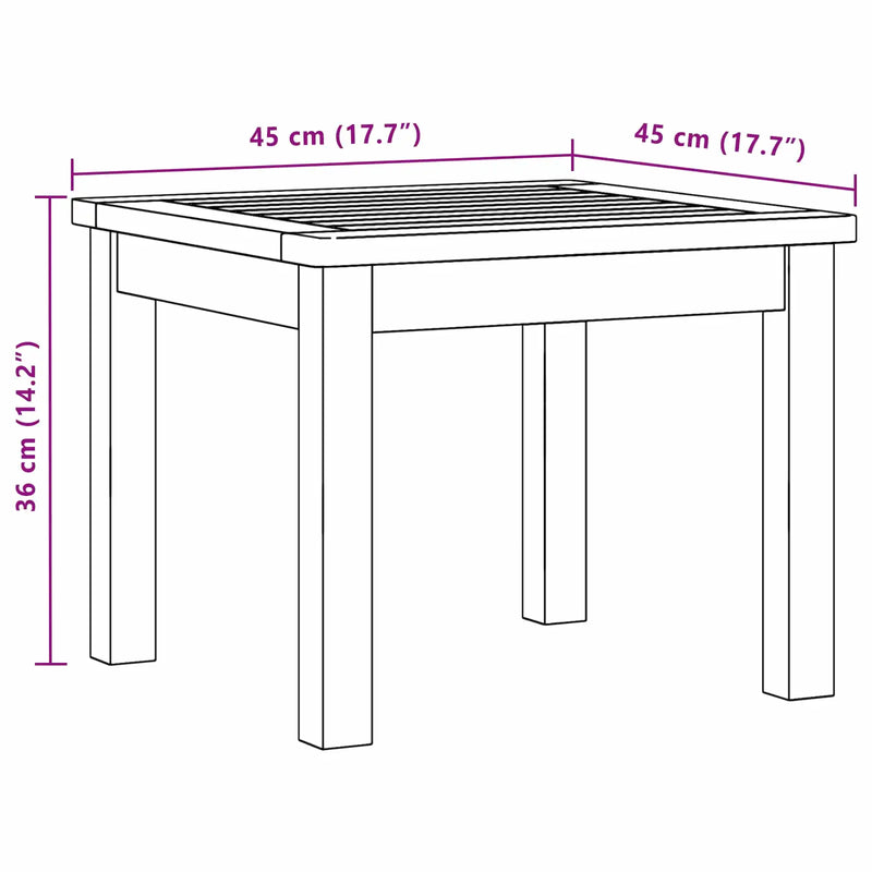 Coffee Table Light acacia 45 x 45 x 36 cm Solid Acacia Wood