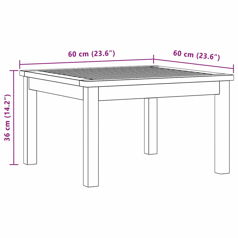 Coffee Table Light acacia 60 x 60 x 36 cm Solid Acacia Wood