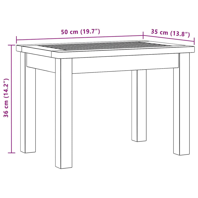 Coffee Table Light acacia 50 x 35 x 36 cm Solid Acacia Wood