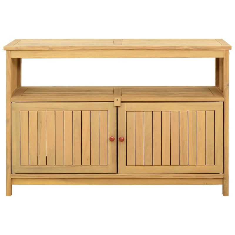 Garden Console Table with Storage Light acacia 110 x 35 x 75 cm