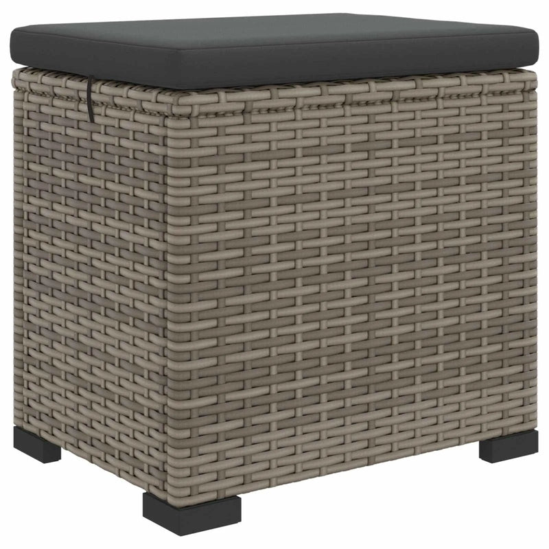 Garden Footstool with Cushion 40 x 30 x 40 cm