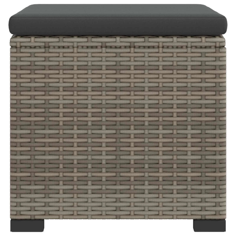 Garden Footstool with Cushion 40 x 30 x 40 cm