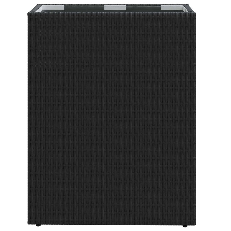 Tall Planter Black 55 x 22 x 70 cm Poly Rattan