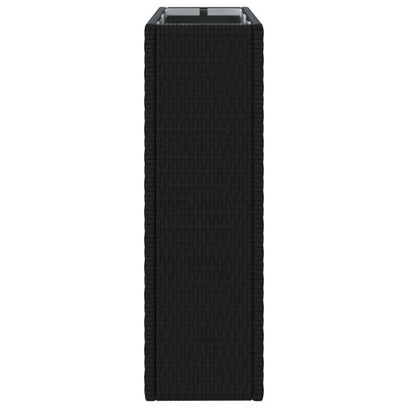 Tall Planter Black 55 x 22 x 70 cm Poly Rattan