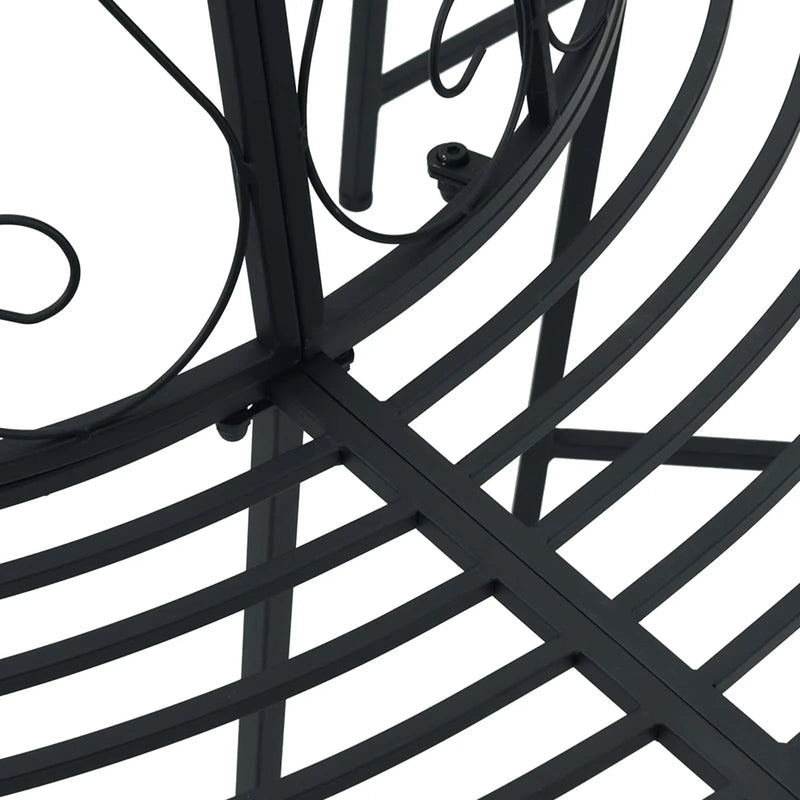 Tree Bench �� 160 x 89 cm Steel Black Round