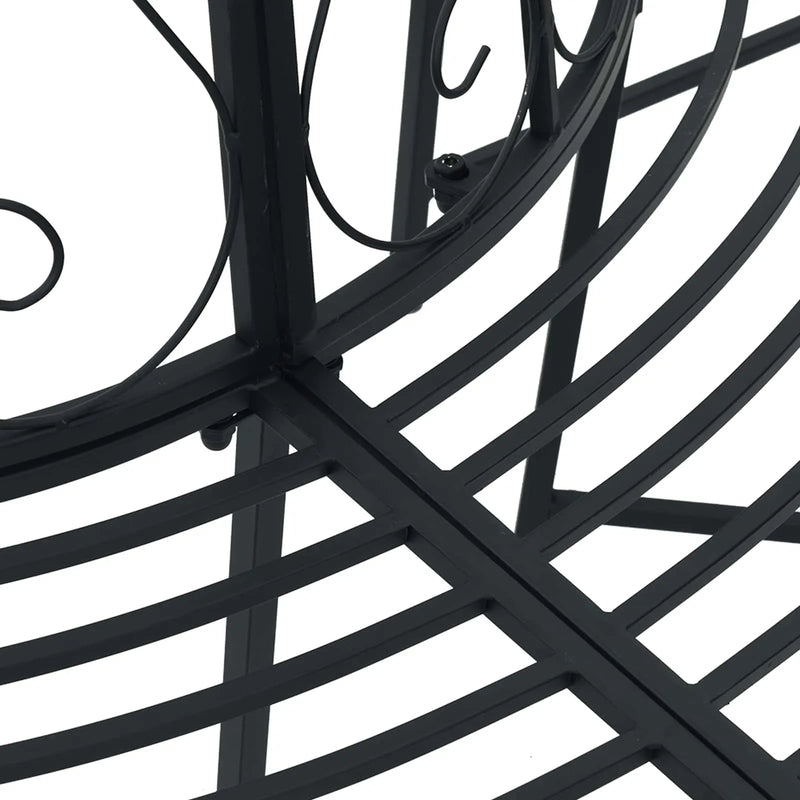 Tree Bench 4-Seater 160 x 80 x 89 cm Steel Black Half-round