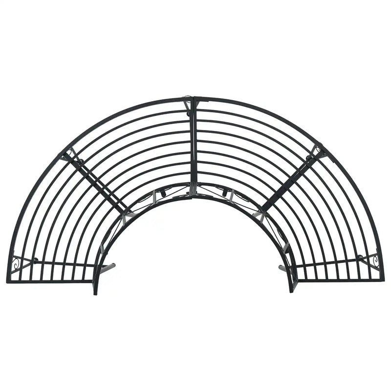 Tree Bench 4-Seater 160 x 80 x 89 cm Steel Black Half-round