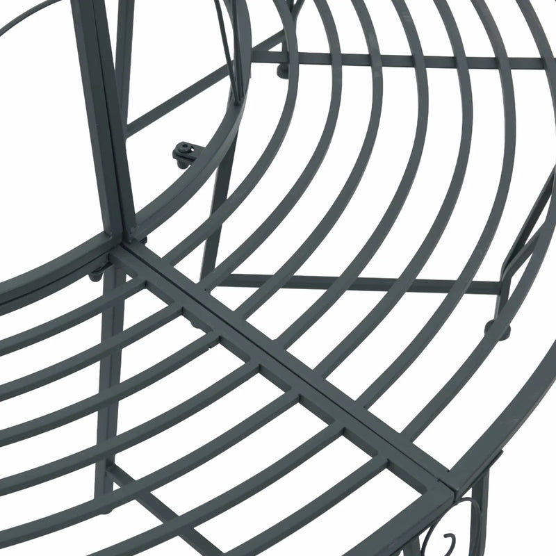 Tree Bench 8-Seater �� 160 x 89 cm Steel Silver Grey Round