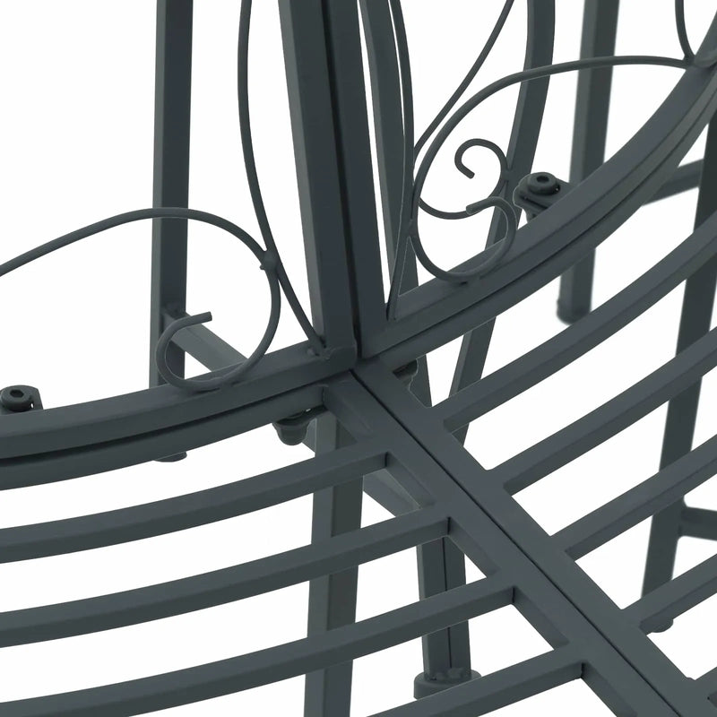 Tree Bench 4-Seater 160 x 80 x 89 cm Steel Silver Grey