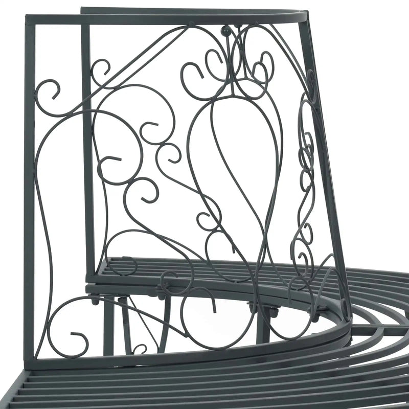 Tree Bench 4-Seater 160 x 80 x 89 cm Steel Silver Grey