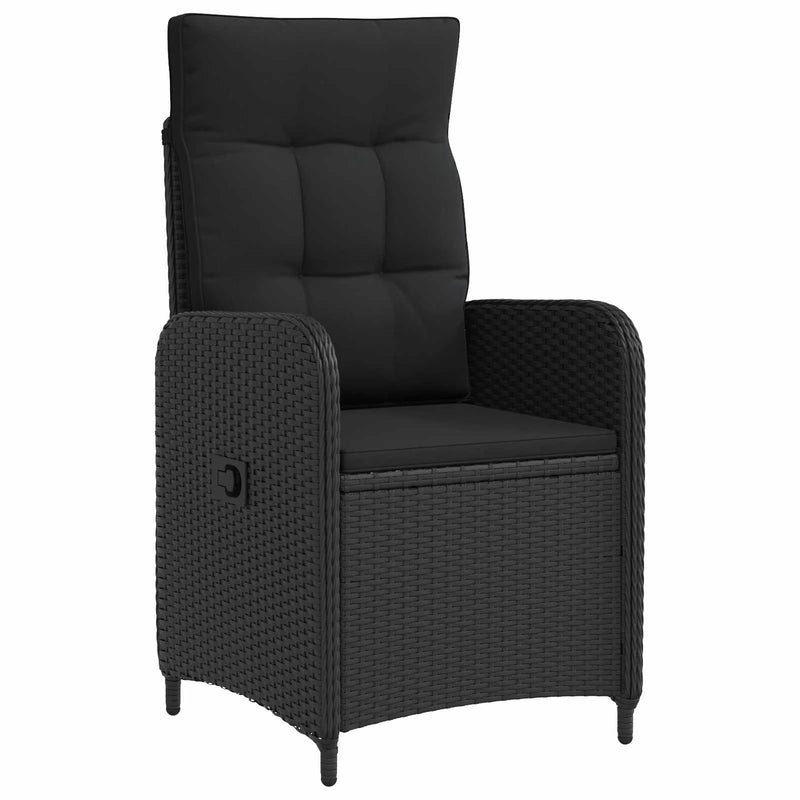 Reclining Garden Chair Black 57 x 63 x 94 cm Poly Rattan