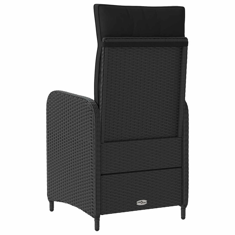 Reclining Garden Chair Black 57 x 63 x 94 cm Poly Rattan