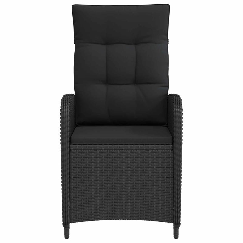 Reclining Garden Chair Black 57 x 63 x 94 cm Poly Rattan