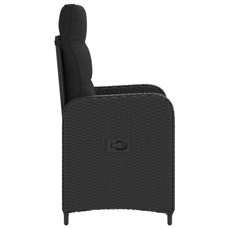 Reclining Garden Chair Black 57 x 63 x 94 cm Poly Rattan