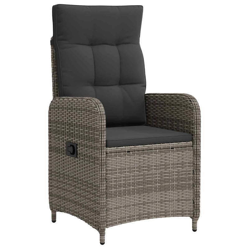 Reclining Garden Chair Grey and Dark Grey