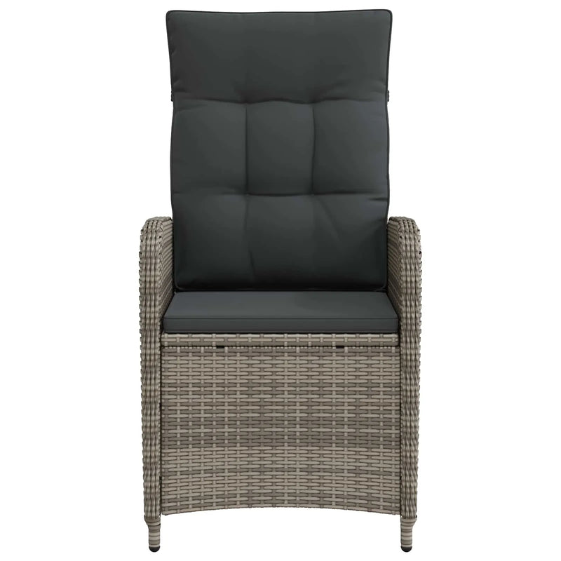 Reclining Garden Chair Grey and Dark Grey