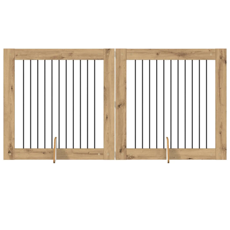 Dog Gate with Stands 2 pcs Artisan Oak 100 x 100 cm