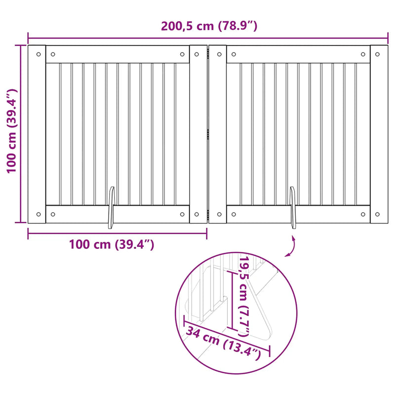 Dog Gate with Stands 2 pcs Artisan Oak 100 x 100 cm