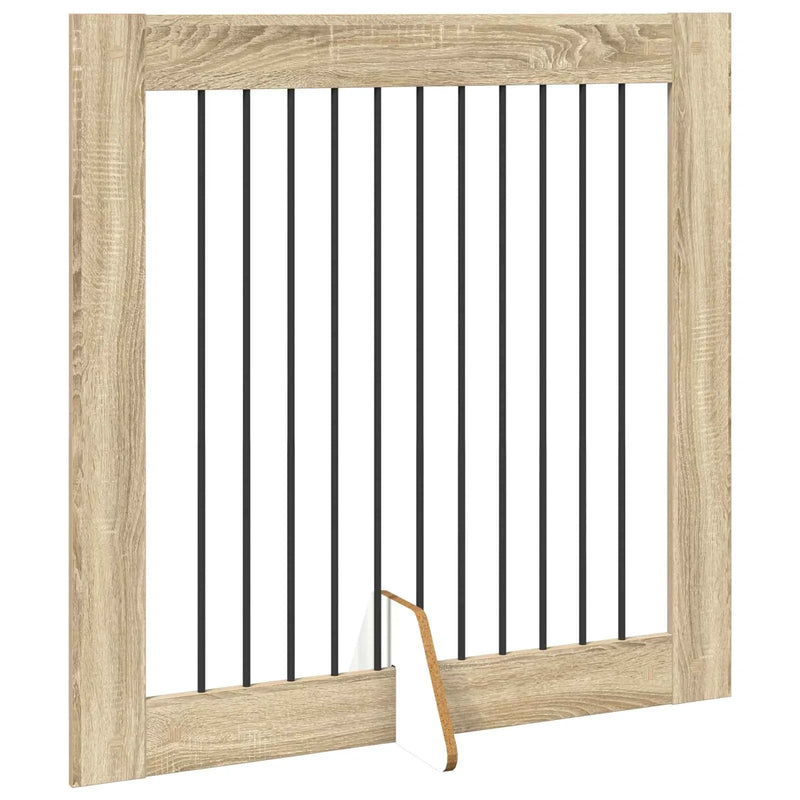 Dog Gate with Stands 4 pcs Sonoma Oak 100 x 100 cm